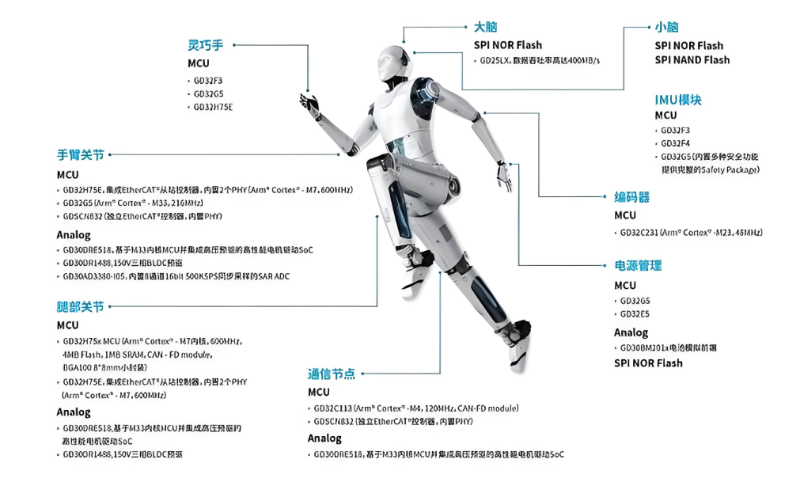 人形機(jī)器人關(guān)節(jié)分布圖